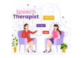 Speech Therapist Vector Illustration with People Training Basic Language Skills and Articulation Problem in Flat Cartoon Royalty Free Stock Photo