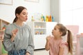 Speech therapist working with little girl Royalty Free Stock Photo