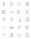 Speech therapy linear icons set. Communication, Articulation, Fluency, Phmic, Phonological, Pragmatic, Receptive line