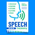 Speech Therapy And Problem Promo Poster Vector