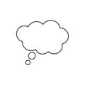 Speech or think bubble, empty communication cloud. Vector design element.