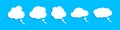 Speech think bubble icon set. Cloud symbol. Sign dream vector flat