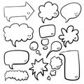 Speech or thought bubbles of different shapes and sizes. Hand drawn cartoon doodle vector illustration Royalty Free Stock Photo
