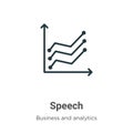 Speech vector icon on white background. Flat vector speech icon symbol sign from modern business and analytics collection for