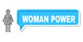 Misplaced Woman Power Speech Balloon and Linear Woman Icon