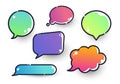 Vector Illustration Colorful Set Of Different Speech Bubbles With Bold Outline Royalty Free Stock Photo