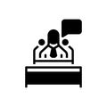 Black solid icon for Speeches, rostrum and speaker