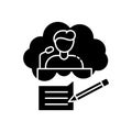 Speechwriting black glyph icon