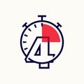 Speed Alphabet Logo With Stopwatch Image With Numbers 4