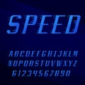 Speed alphabet vector font.