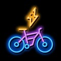 Speed Bike neon glow icon illustration