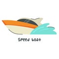 Speed boat icon clipart logtotype isolated vector illustration Royalty Free Stock Photo