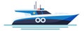 Speed boat icon. Nautical patrol ship Water police