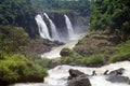 Speed boat on the Iguazu river at the Iguazu Falls, view from the Brazil side Royalty Free Stock Photo