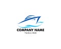 Speed boat logo design template, Sea boat logo design concept Royalty Free Stock Photo