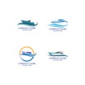 Speed Boat Logo, Logo collection set, Concept design, Symbol, Icon Royalty Free Stock Photo