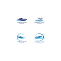 Speed Boat Logo, Logo collection set, Concept design, Symbol, Icon Royalty Free Stock Photo