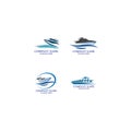 Speed Boat Logo, Logo collection set, Concept design, Symbol, Icon Royalty Free Stock Photo