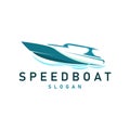 Speed boat logo vector sea ship sailboat design for ship company templet illustration Royalty Free Stock Photo