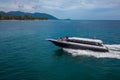 Speed boat with people. Thailand, Koh Samui, October 2017