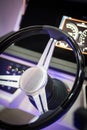Speed boat steering wheel Royalty Free Stock Photo