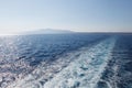 Speed boat traces on water near Kalimnos, Greece Royalty Free Stock Photo