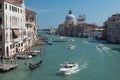 Speed boats on the busy Grand Canal in Venice, Italy