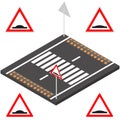 Speed bump in 3D, vector illustration.