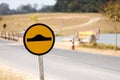 Speed bump sign. Royalty Free Stock Photo