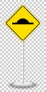 Speed bump traffic sign isolated on transparent background Royalty Free Stock Photo