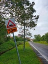 speed bump traffic sign, or road board sign Royalty Free Stock Photo