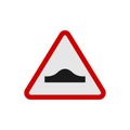 Speed bump warning sign. Road bump icon