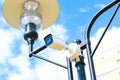 Speed camera on avtobane.Modern speed measurement camera