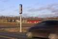 Roadside Speed Camera With Car Approaching Royalty Free Stock Photo