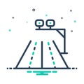 Mix icon for Speed Camera, camera and route Royalty Free Stock Photo