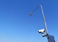 Speed camera on light pole Royalty Free Stock Photo