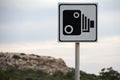 Speed camera sign Royalty Free Stock Photo