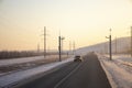 Speed cameras monitor traffic in Kazakhstan. Royalty Free Stock Photo