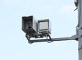 Speed control camera on a pole Royalty Free Stock Photo