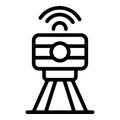 Speed control radar icon, outline style Royalty Free Stock Photo