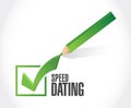 speed dating check mark sign concept illustration