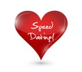 speed dating heart sign concept