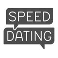 Speed dating speech bubble, dialogue box, emblem solid icon, dating concept, logo vector sign on white background, glyph Royalty Free Stock Photo