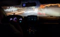 Speed driving in the city at night