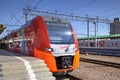Speed electric train Siemens Desiro RUS Lastochka (Moscow - Nizhny Novgorod) at Kursky Railway Station.