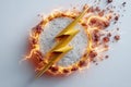 Speed emblem with fiery ring and motion blur Royalty Free Stock Photo