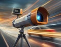 Speed enforcement camera captures speeding car