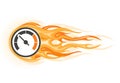 Speed - flaming speedometer in motion, quick movement Royalty Free Stock Photo