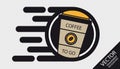 Speed Flat Icon - The Fast Coffee To go Concept - Vector Illustration - Isolated On Transparent Background