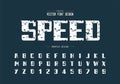 Speed font and bold alphabet vector, Vintage modern Typeface and letter number design Royalty Free Stock Photo